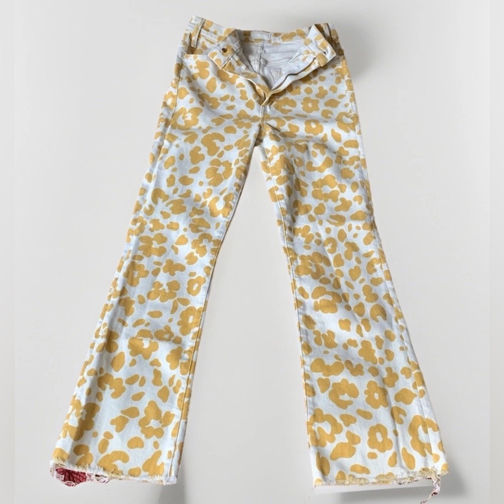 MOTHER Cheetah Leopard Prints The Hustler Ankle Fray Jeans Size 25